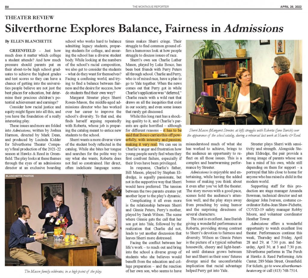 Admissions review 2022